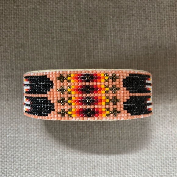 Accessories - Vintage Aztec Leather Bead Cuff